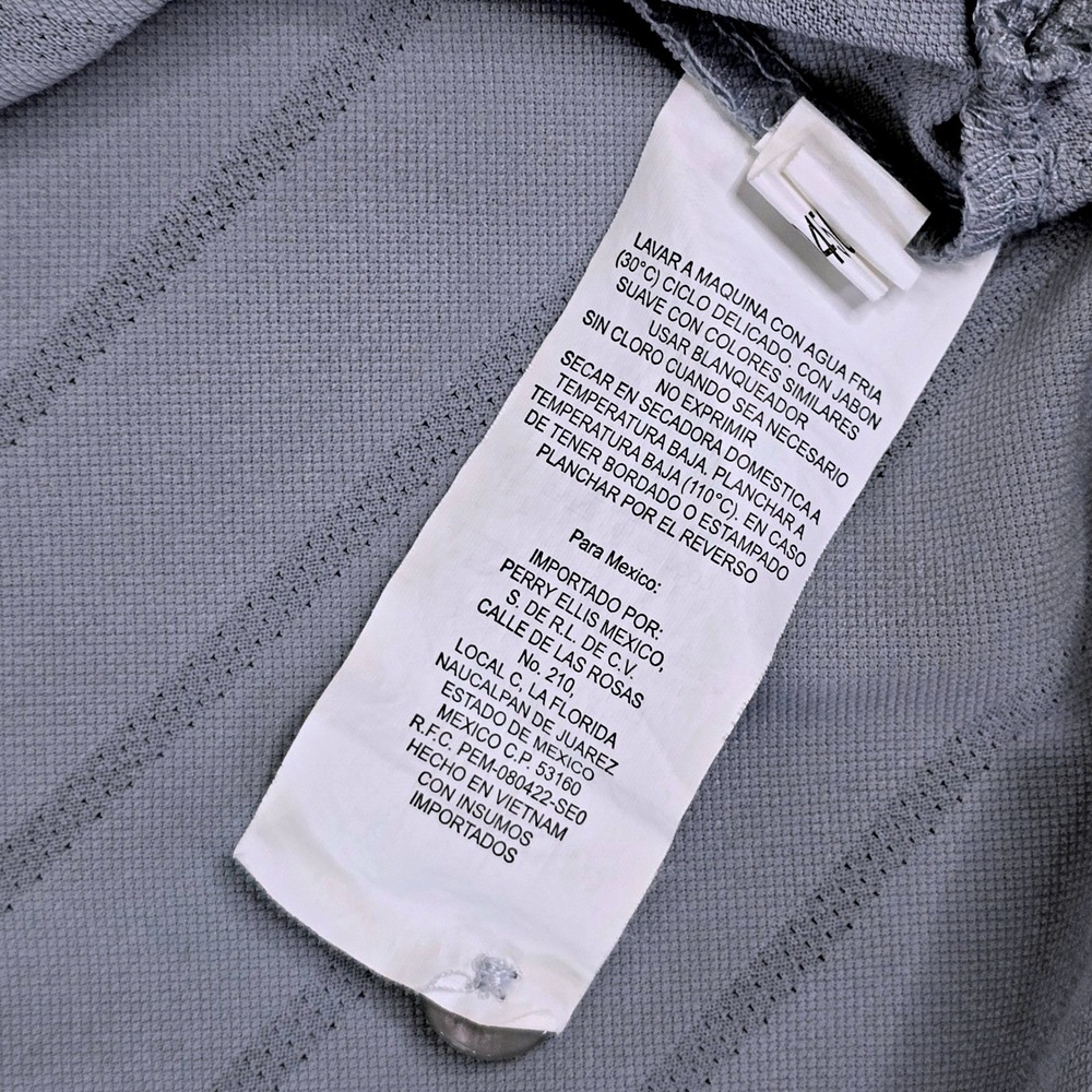 Grand Slam Performance Airflow Mens Large Gray Textured Striped Polo‎ Shirt - Picture 6 of 8